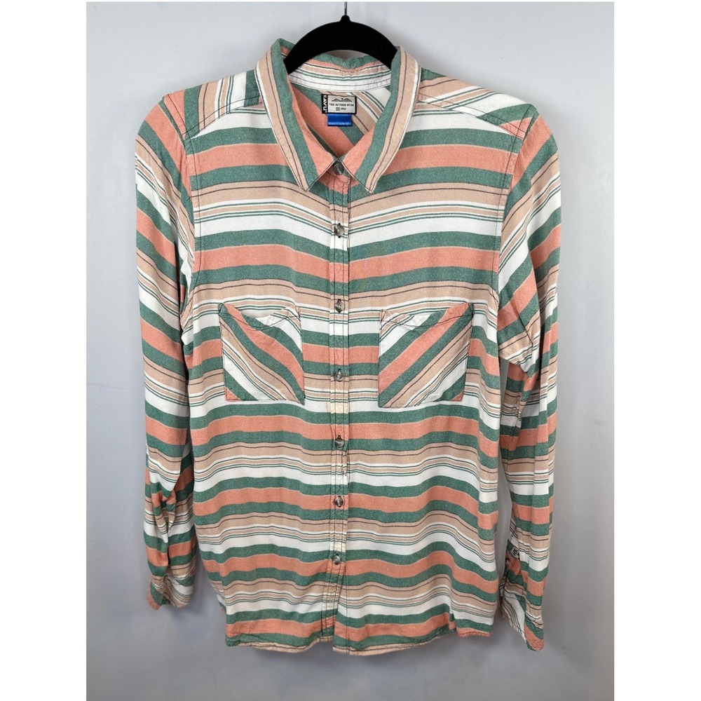 Kavu Britt Striped Button Down Shirt Womens Medium Long Sleeve - Picture 2 of 4